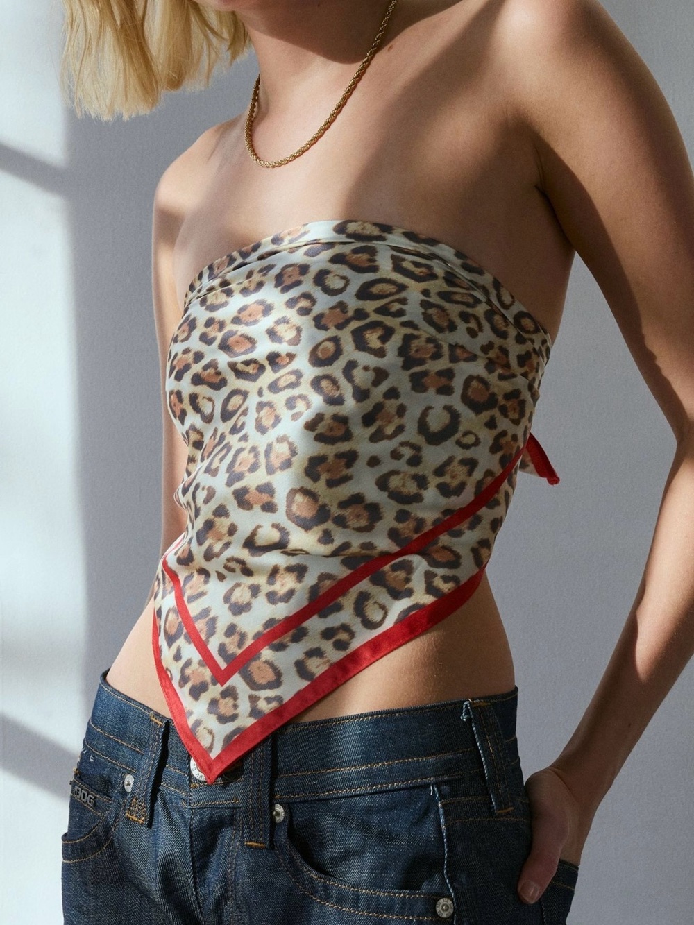 BNWT Leopard Print Satin Bandana